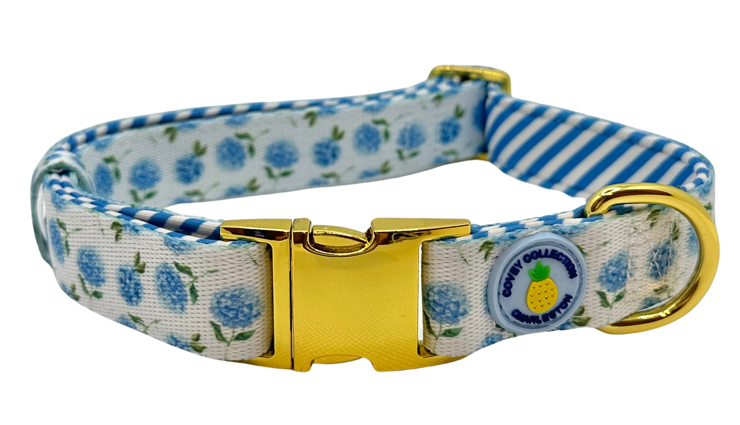 Blue Hydrangea Dog Collar