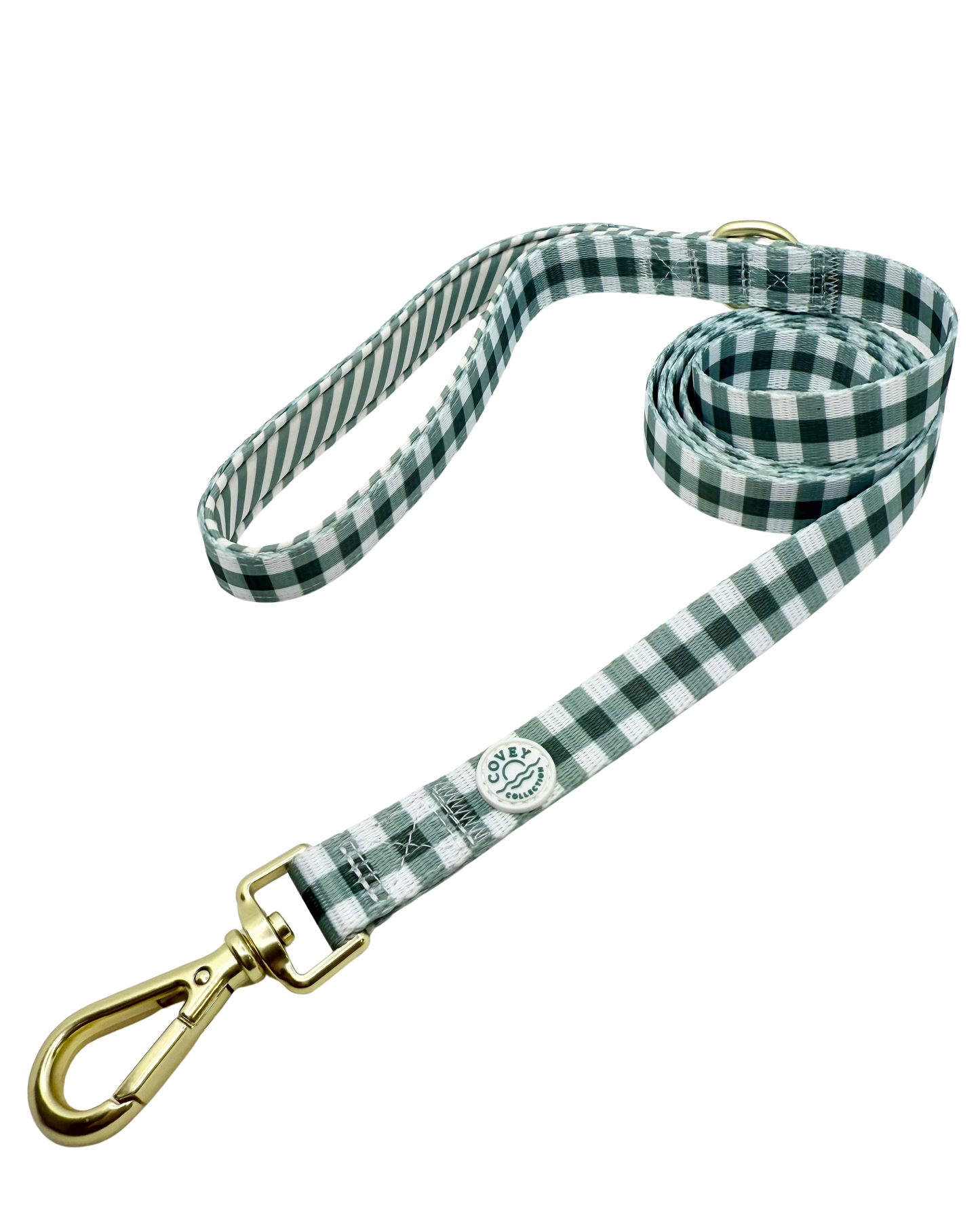 Green Gingham Leash