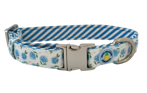 Blue Hydrangea Dog Collar