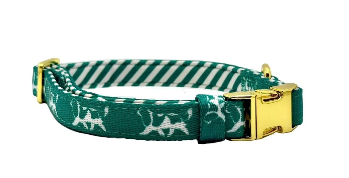 Cavalier Silhouette Dog Collar - Green