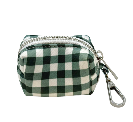 Green Gingham Waste Bag Holder